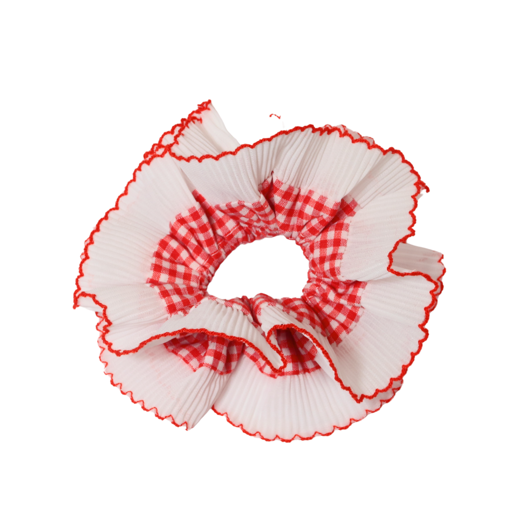 Jumbo Ruffle Gingham Scrunchie