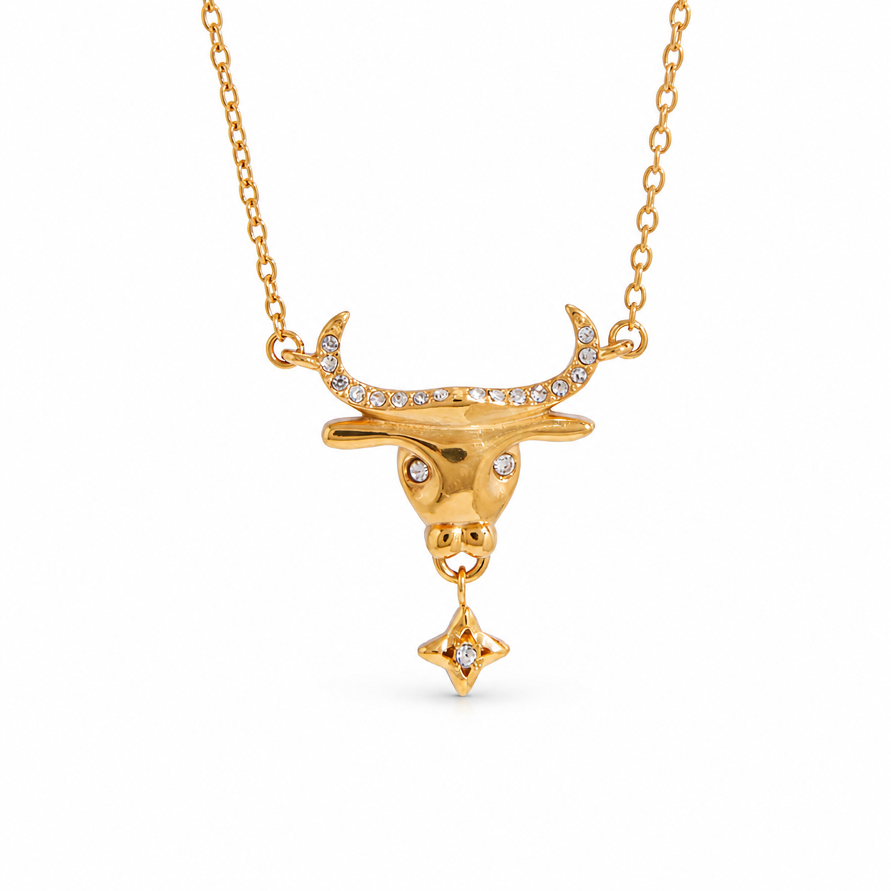 Embellished Bull Gold Necklace