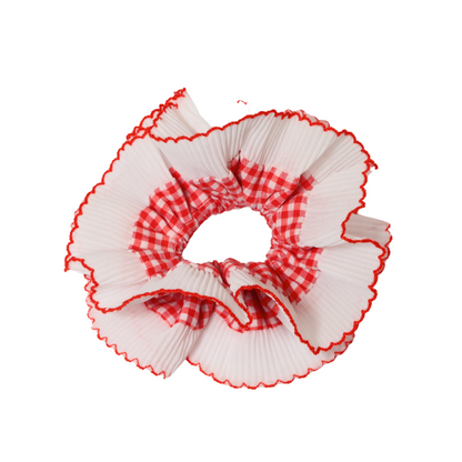 Jumbo Ruffle Gingham Scrunchie