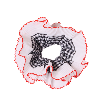 Jumbo Ruffle Gingham Scrunchie