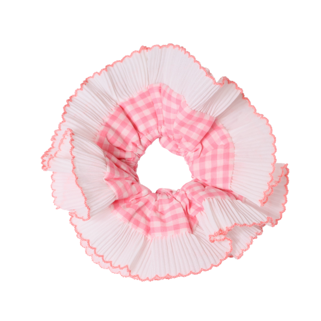 Jumbo Ruffle Gingham Scrunchie