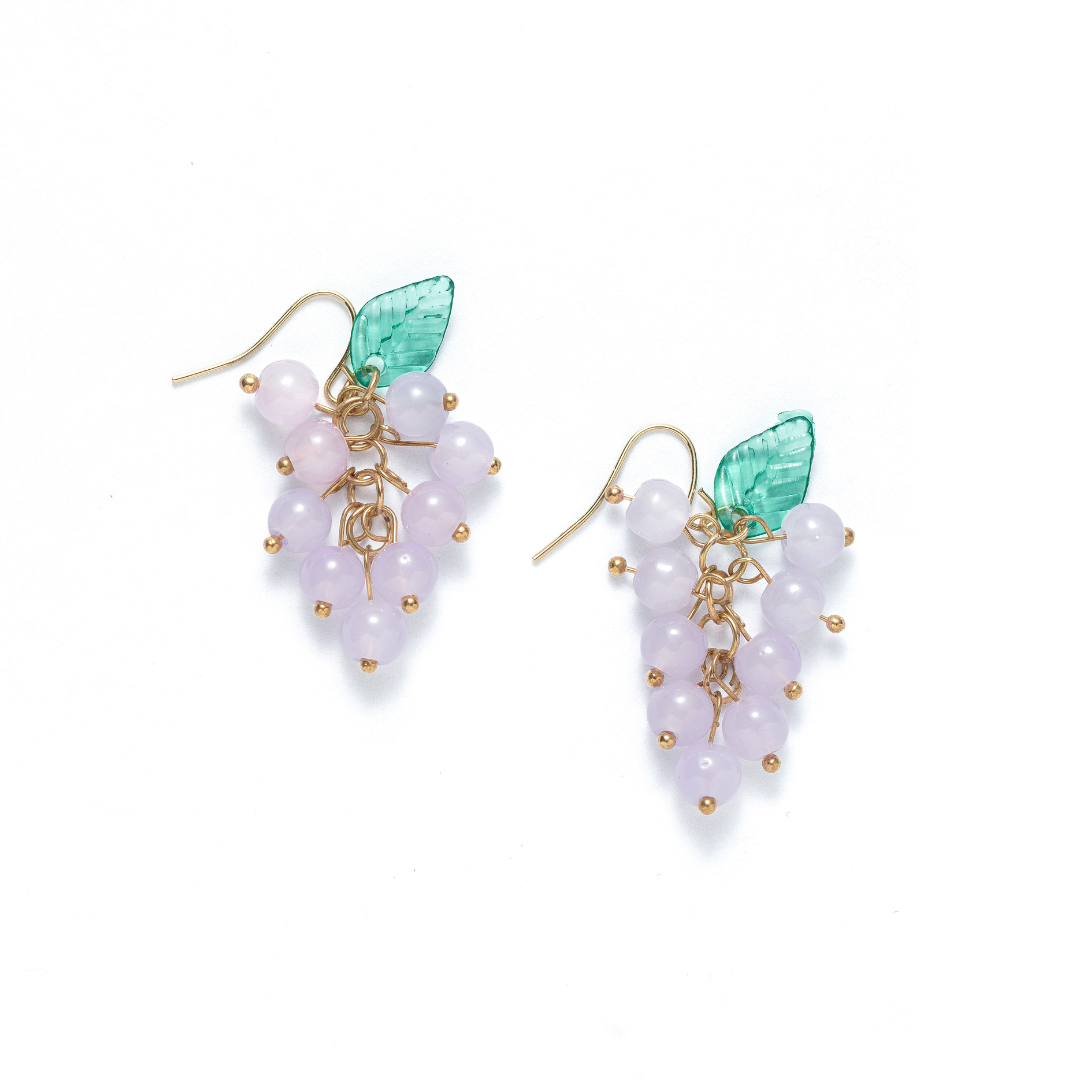 Grape Earrings - Purple