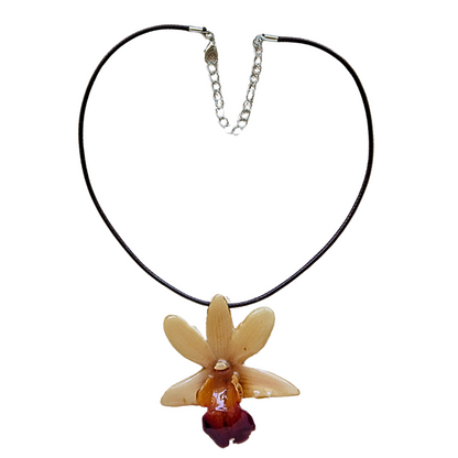 Dendrobium Formosum Orchid Pendant Necklace (Style 05)