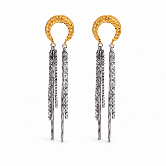 Horseshoe Dangle Chain Earrings