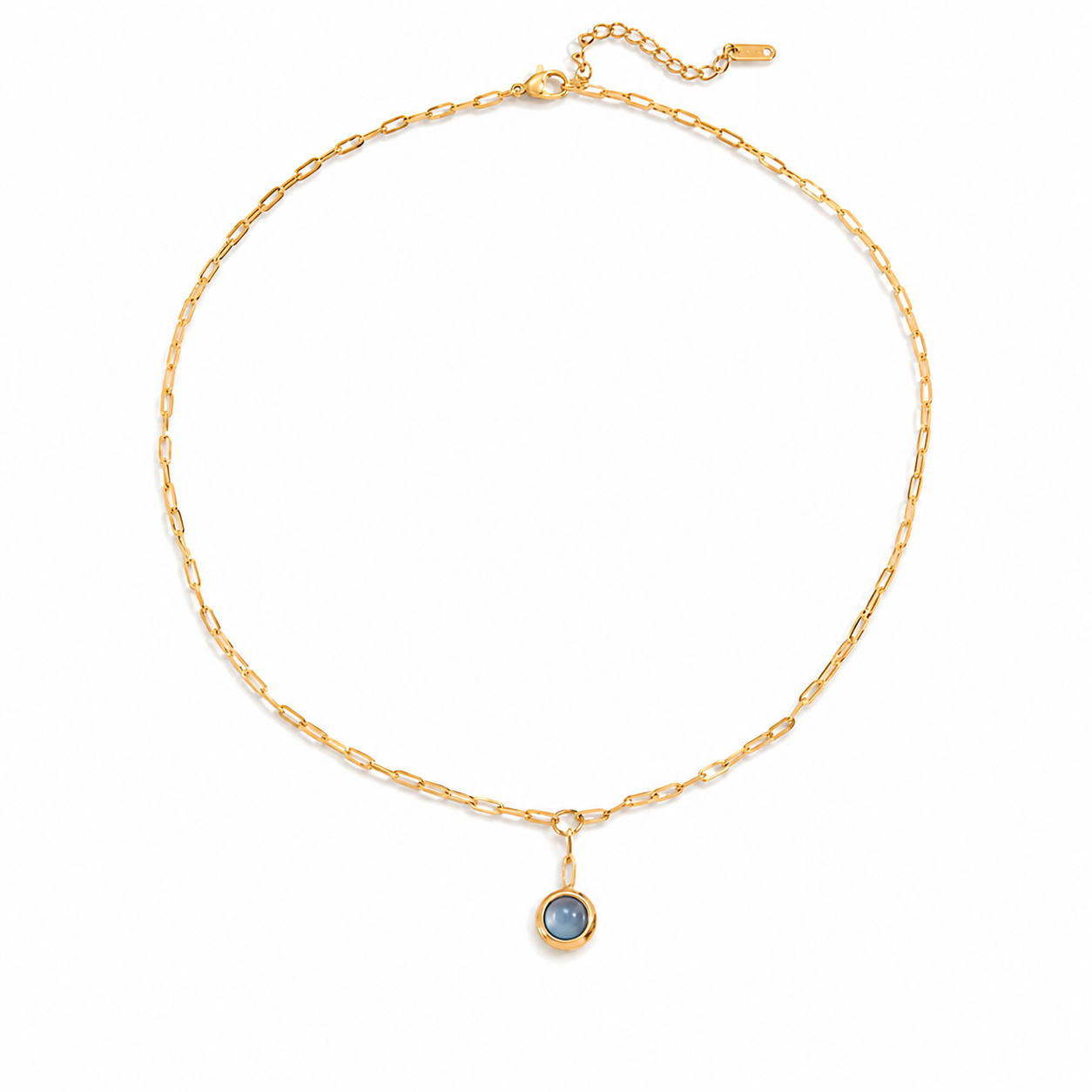 Aquamarine Stone Gold Necklace