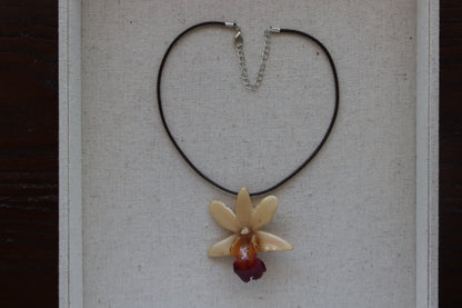 Dendrobium Formosum Orchid Pendant Necklace (Style 05)