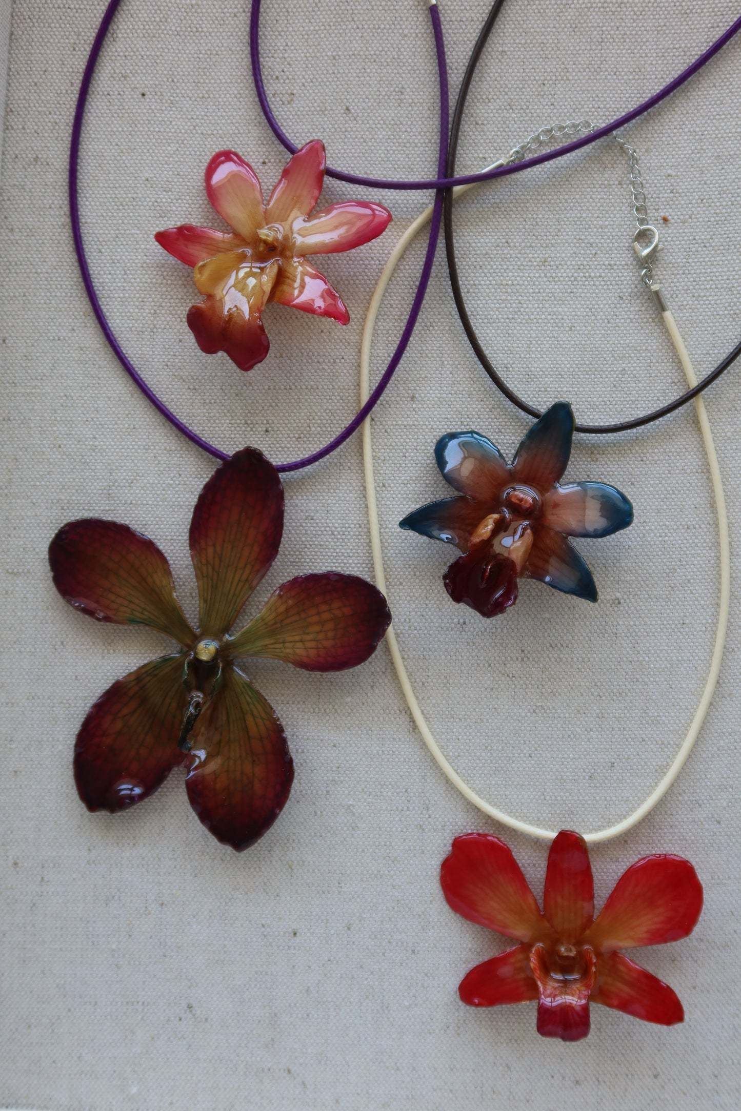 Purple Fuchsia Mokara Orchid Pendant Necklace (Style 03)