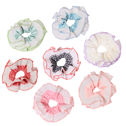 Jumbo Ruffle Gingham Scrunchie